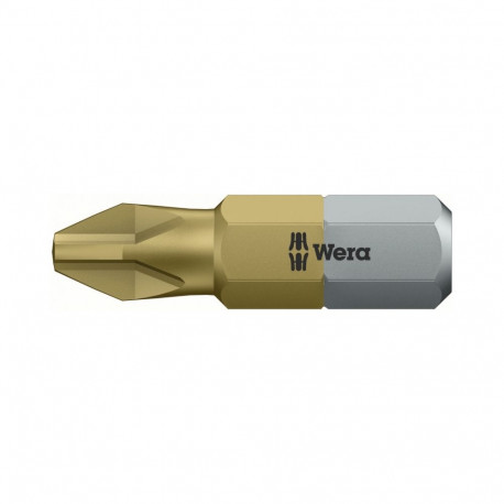 Wera kruvikeeraja otsak 851/1 TiN – Phillips PH 2, 25 mm, 1/4" kuuskant, titaannitriidkattega (10tk)