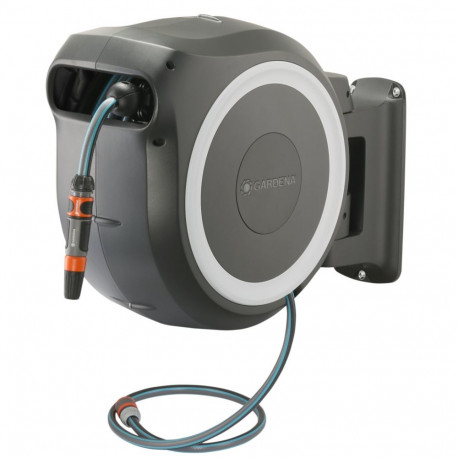 Gardena seinale kinnitatav voolikukast RollUp M/L (valge) 25 m
