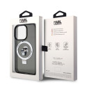 Karl Lagerfeld Ringstand Karl and Choupette MagSafe Case for iPhone 15 Pro Max Black