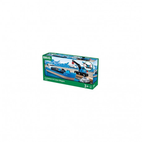 World Containerschiff mit Kranwagen
