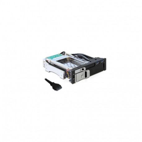 5.25 Wechselrahmen für 1 x 2.5 + 1 x 3.5 SATA (schwarz, 2x USB 3.2)