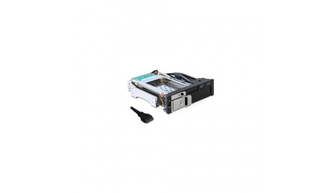 5.25 Wechselrahmen für 1 x 2.5 + 1 x 3.5 SATA (schwarz, 2x USB 3.2)