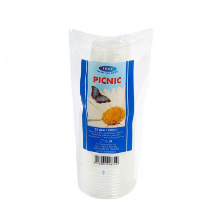 Smile joogitopsid 200ml, läbipaistvad, 25tk