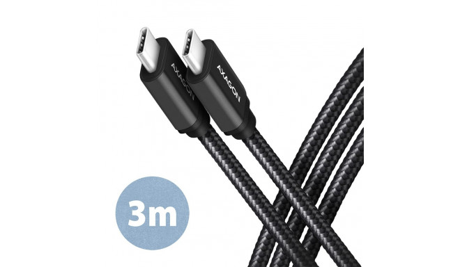 Axagon USB-C - USB-C 3 m must kaabel (BUCM3-CM30AB)