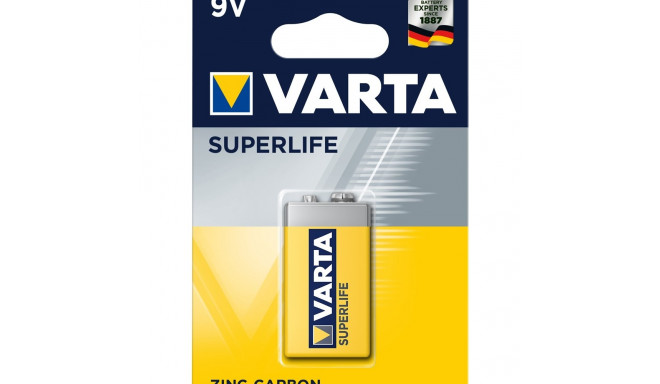 Varta Superlife 9V ühekordne tsink-süsinik patarei