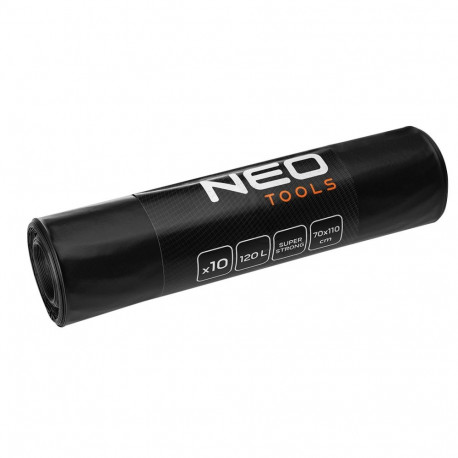 Worki na odpady budowlane 120 L, czarne, 10 sztuk, 100 mic