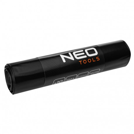 Worki na odpady budowlane 120 L, czarne, 10 sztuk, 70 mic