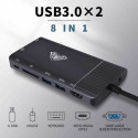 Aula OT-95117 8in1 USB-C HDMI 4K 30hz + VGA + USB3.0 x2 + PD + 1000M LAN + SD + 3.5mm Audio Jack