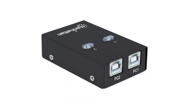 A device that allows multiple computers (usually 2 or 4) to share a single USB peripheral, such as a