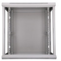 Wall cabinet rack 12U 600x600 gray glass door
