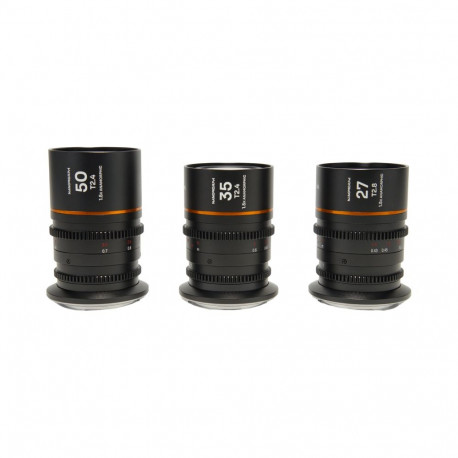 Laowa objektiivide komplekt Nanomorph S35 Prime 27mm, 35mm, 50mm Sony E, merevaigukollane