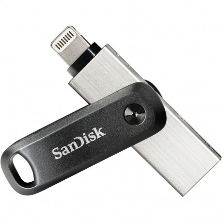 Sandisk iXpand Go 256GB USB 3.1 Apple Lightning mälupulk, must/hõbedane