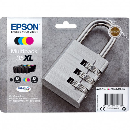 "Epson Tinte 35XL C13T35964010 4er Multipack (BKMCY) bis zu 1.900 Seiten"