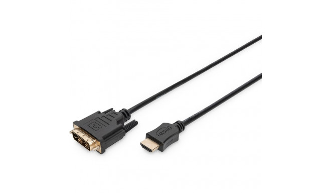 "DIGITUS HDMI-Kabel A->DVI(18+1) St/St 3.0m schwarz FullHD"