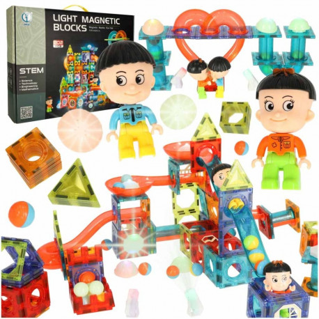 Magnetiline marmorikuul rada helendav 202 tükki