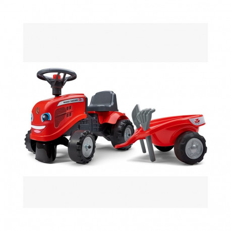 Pealeistumistraktor Massey Ferguson käruga, punane