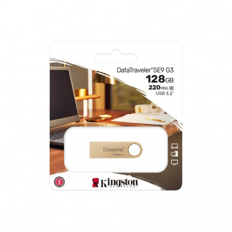 Kingston mälupulk DataTraveler SE9 G3 128GB USB Type-A, kuld