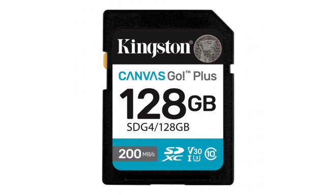 Kingston Canvas Go! Plus 128 GB SD mälukaart klass 10, UHS-I, U3, V30