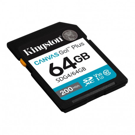 Kingston Canvas Go! Plus 64 GB SD mälukaart klass 10, UHS-I, U3, V30