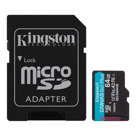 Kingston Canvas Go! Plus 64 GB SD mälukaart Class 10, UHS-I, U3, V30, A2