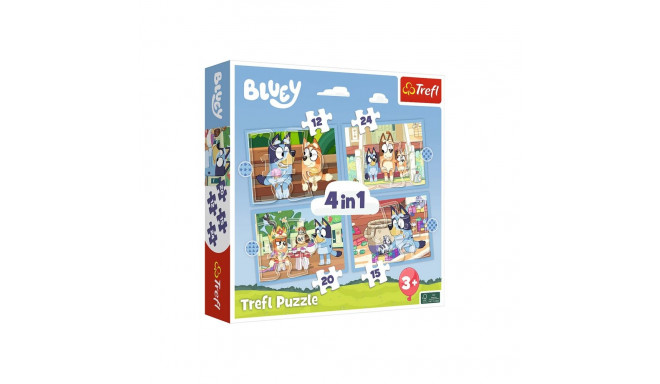 Puzzle - 4w1 (12, 15, 20, 24) - Bluey ja tema maailm - Trefl 34637