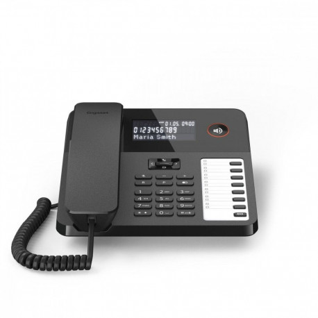 Juhtmega telefon Desk600, must