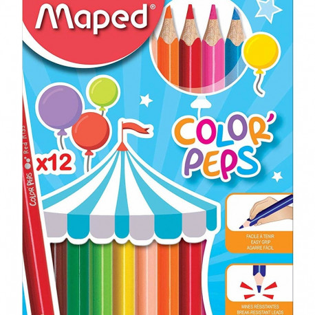 Värvipliiats Color Peps Jumbo 12 värvi, Maped