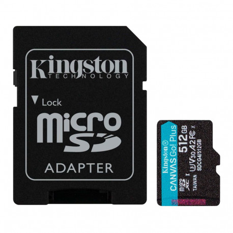 KINGSTON 512GB microSDXC Canvas Go Plus Gen4 200MB/s A2 U3 V30 Card + Adapter