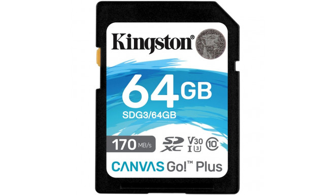 "CARD 64GB Kingston Canvas Go! Plus XC 170MB/s"