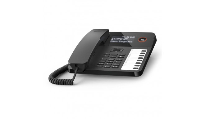 "GIGASET DESK 600 schwarz schnurgebundenes Tisch- und Wandtelefon LC-Display 7 Direktwahltasten Tele