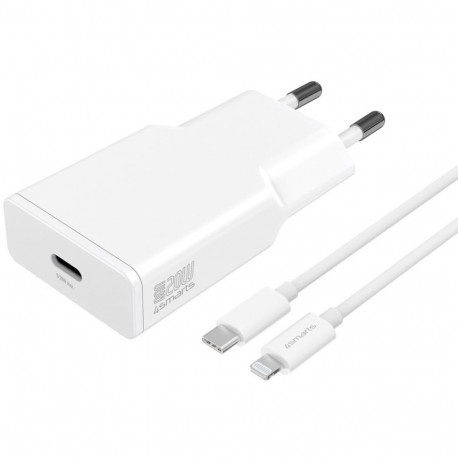 "4smarts Set PDPlug Slim 20W GaN 1C + USB-C auf Lightning Kabel"