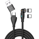 "4smarts USB-C/A 540 Magnetkabel GravityCord 100W 1.8m schwarz"