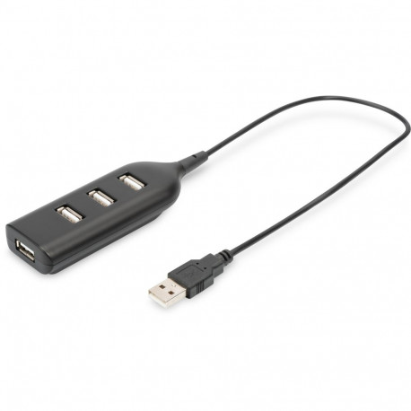 "DIGITUS USB-Hub 4-Port 2.0->4xA2.0 integr. Kabel schwarz"