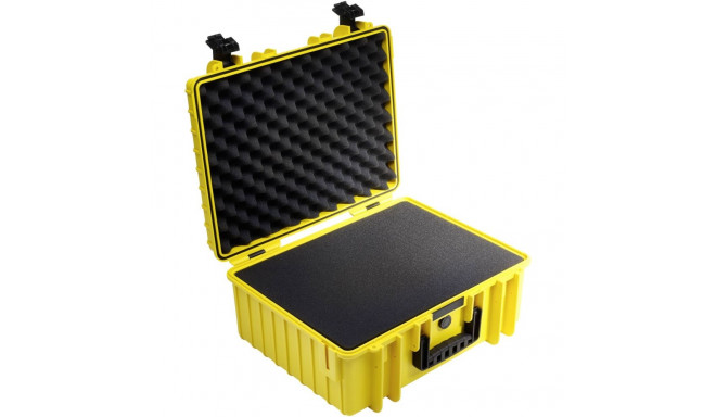 B&W Outdoor Case Type 6000 yellow with pre-cut foam insert