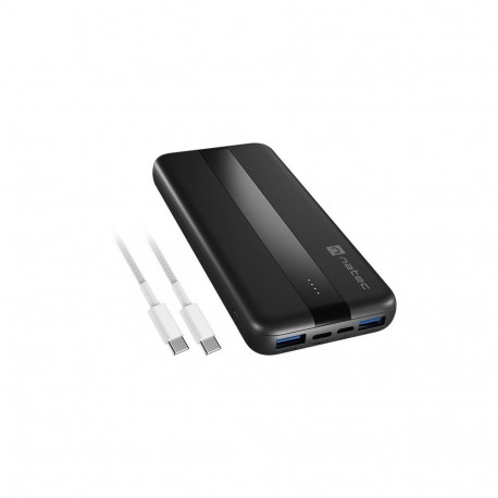 Natec akupank TREVI SLIM Q V2 10000mAh 2x USB-A 18W + 1x USB-C 20W + USB-C–USB0-C-kaabel