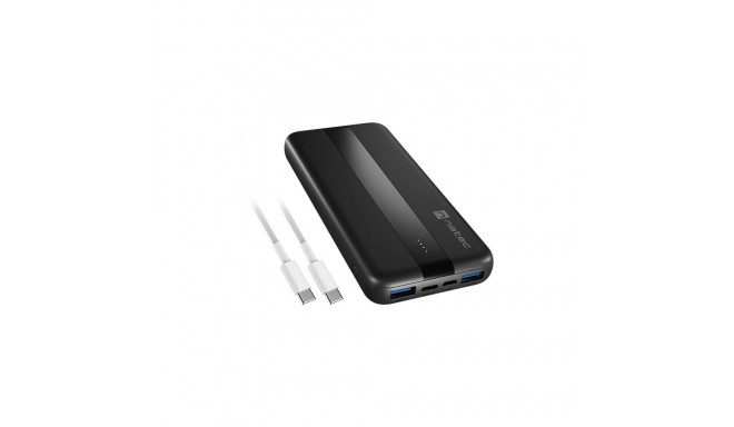 POWERBANK NATEC TREVI SLIM Q V2 10000MAH 2X USB-A 18W + 1X USB-C 20W +  USB-C - USB0-C CABLE