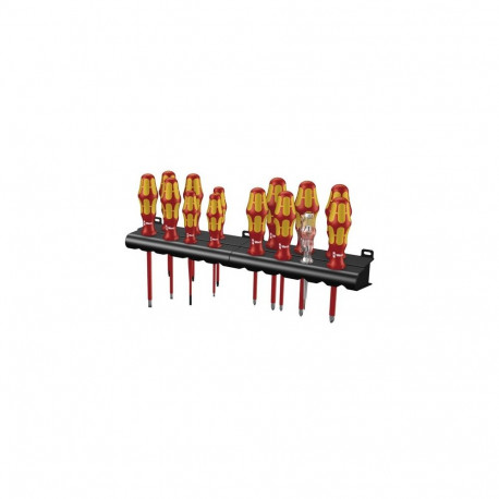 Kruvikeerajate komplekt Big Pack 100 VDE KraftformPlus Lasertip pingetester, punane/kollane