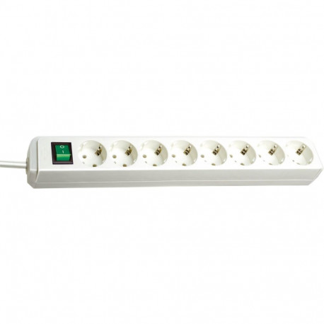 Eco-Line Steckdosenleiste 8-fach (weiß, 3 Meter)