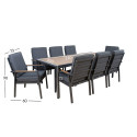 Aiamööblikomplekt PARKER laud ja 8 tooli