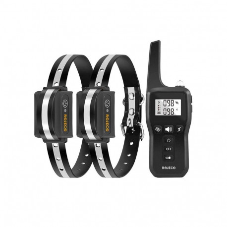 Rojeco PD529 1000m Dog Training Collar with 2 Collars (black)
