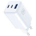 3MK Hyper GaN Charger 65W 1xUSB-A 2xUSB-C PD QC4+ white