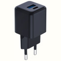 3MK Hyper GaN Charger 20W 1xUSB-A 1XUSB-C PD QC4+ Black