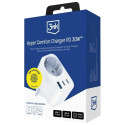 3MK Hyper Comfort Charger 30W 1xUSB-A 2xUSB-C 1xSchuko PD QC3.0 valge