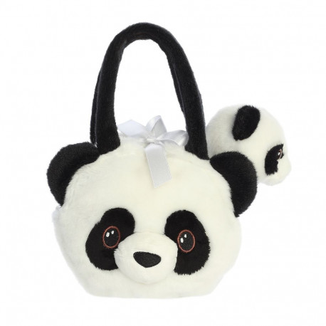 AURORA Fancy Pals plush toy panda in a bag, 20 cm