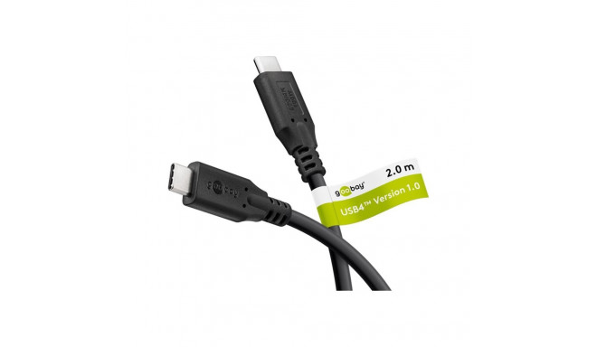 Goobay USB-C™ Cable, USB4™, 100 W, 20 Gbit/s, Power Delivery, 2 m, Black | Goobay