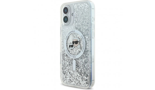 Karl Lagerfeld KLHMP16MLGKCSGH iPhone16 Plus 6.7" kõvakorpus läbipaistev Liquid Glitter Karl&Choupet