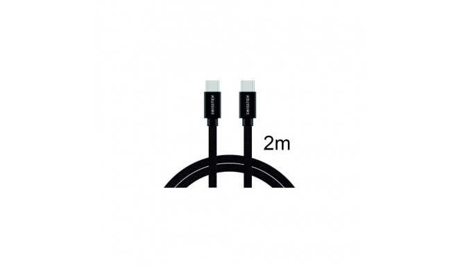 Swissten Textile Quick Charge 3.1 USB-C to USB-C 2m Black