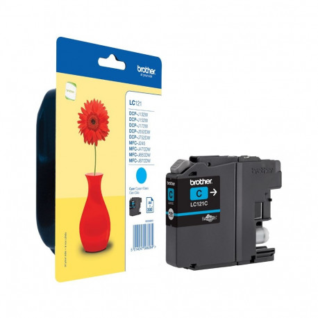 "Brother Tinte LC-121C Cyan bis zu 300 Seiten A4 nach ISO 24711"