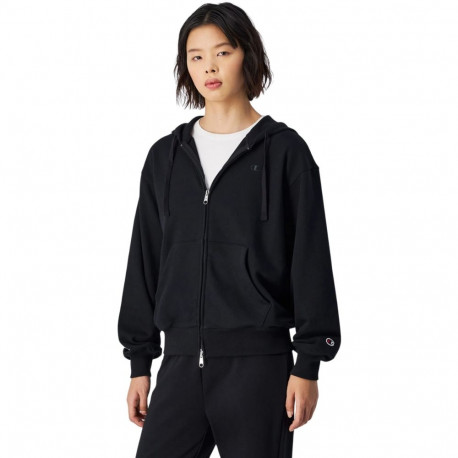 Champion naiste kapuutsiga pusa 117787 KK001 täispika tõmblukuga S, must