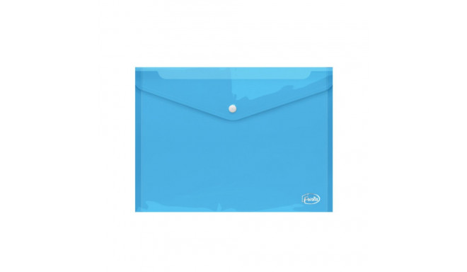 Envelope plastic A4 FOROFIS w/button 0.16mm (transparent blue) PP